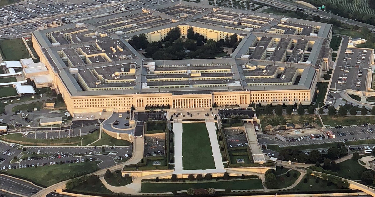 Aerial view of the Pentagon, the United States Department of Defense headquarters.